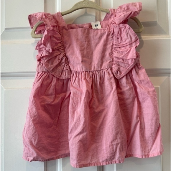 H&M Other - H&M pink ruffle 100% cotton top sleeveless blouse